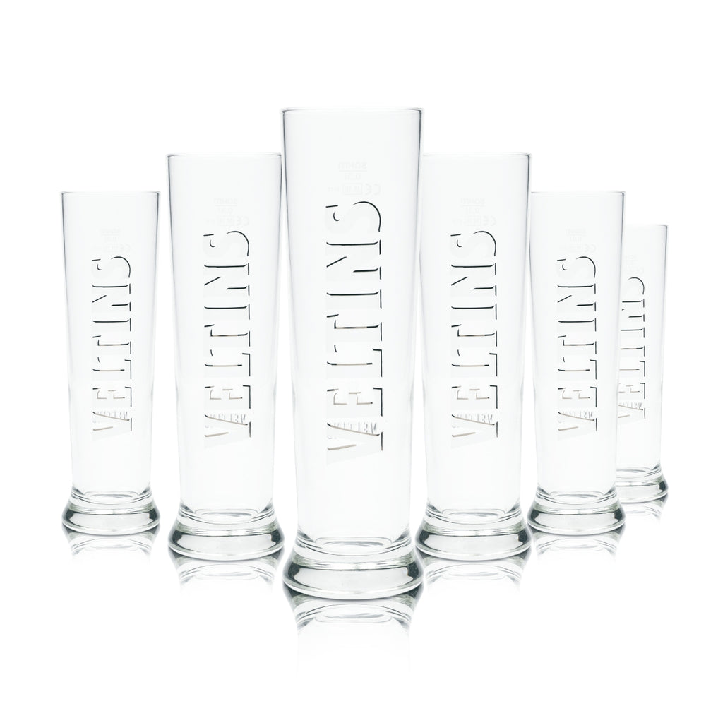 6x Veltins Bier Glas 0,3l Becher Vancouver Cup Sahm Willi Gläser Tulpe Pokal Bar
