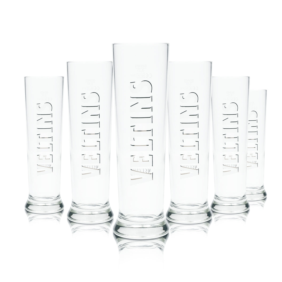 6x Veltins Bier Glas 0,3l Becher Vancouver Cup Sahm Willi Gläser Tulpe Pokal Bar