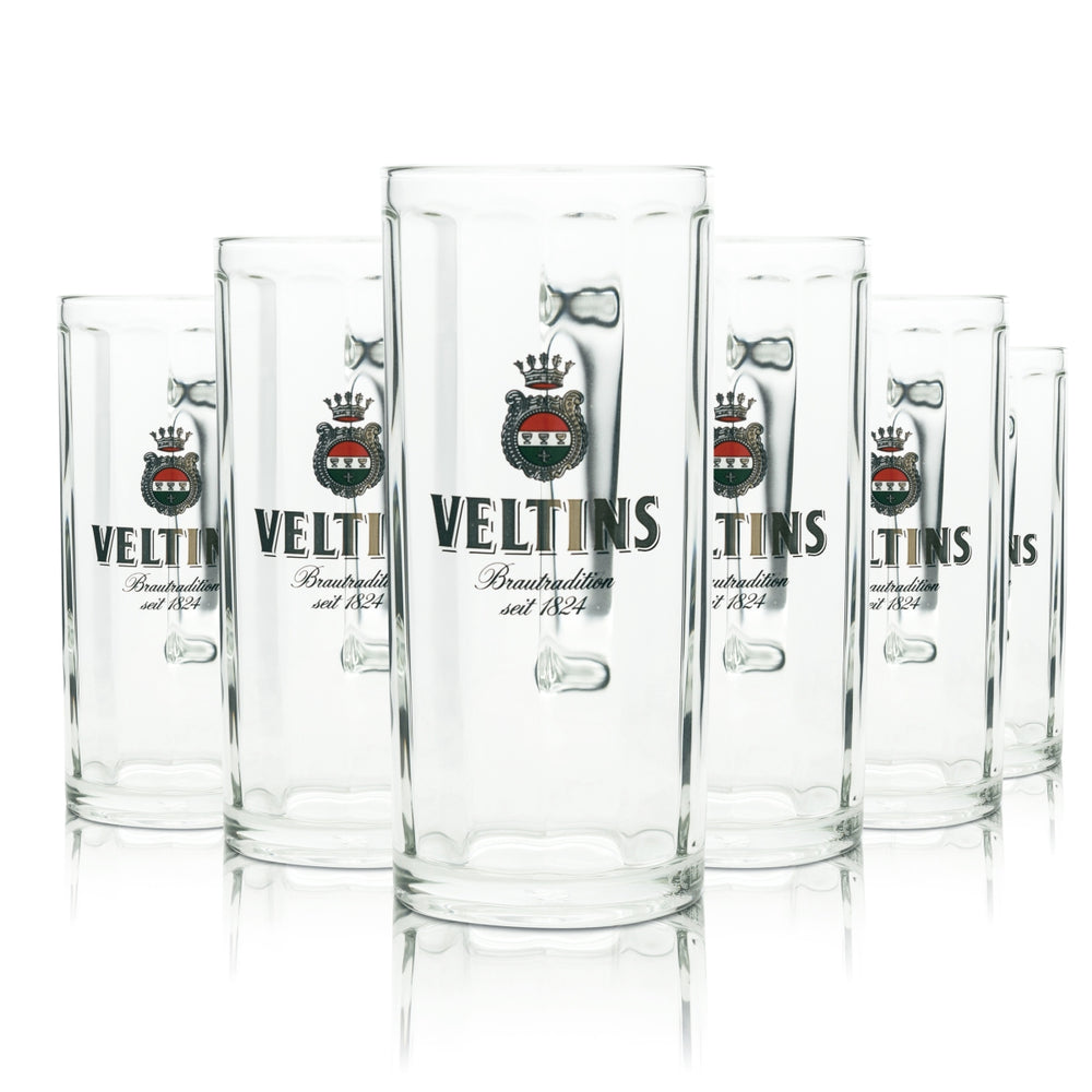 6x Veltins Bier Glas 0,4l Krug Moldau Sahm Seidel Henkel Gläser Pils Export Beer