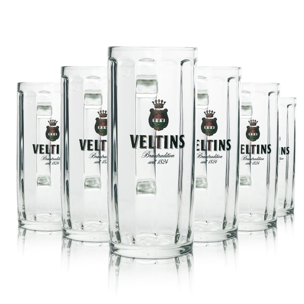 6x Veltins Bier Glas Biergläser Seidel Humpen Krug 0,5l Sahm