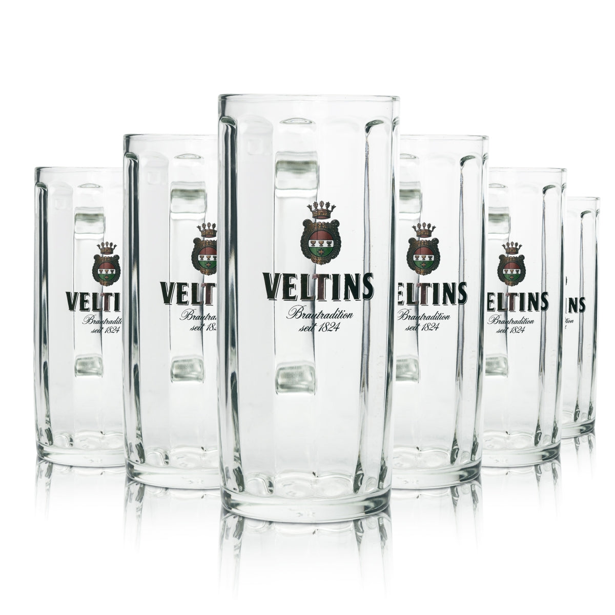 6x Veltins Bier Glas Biergläser Seidel Humpen Krug 0,5l Sahm