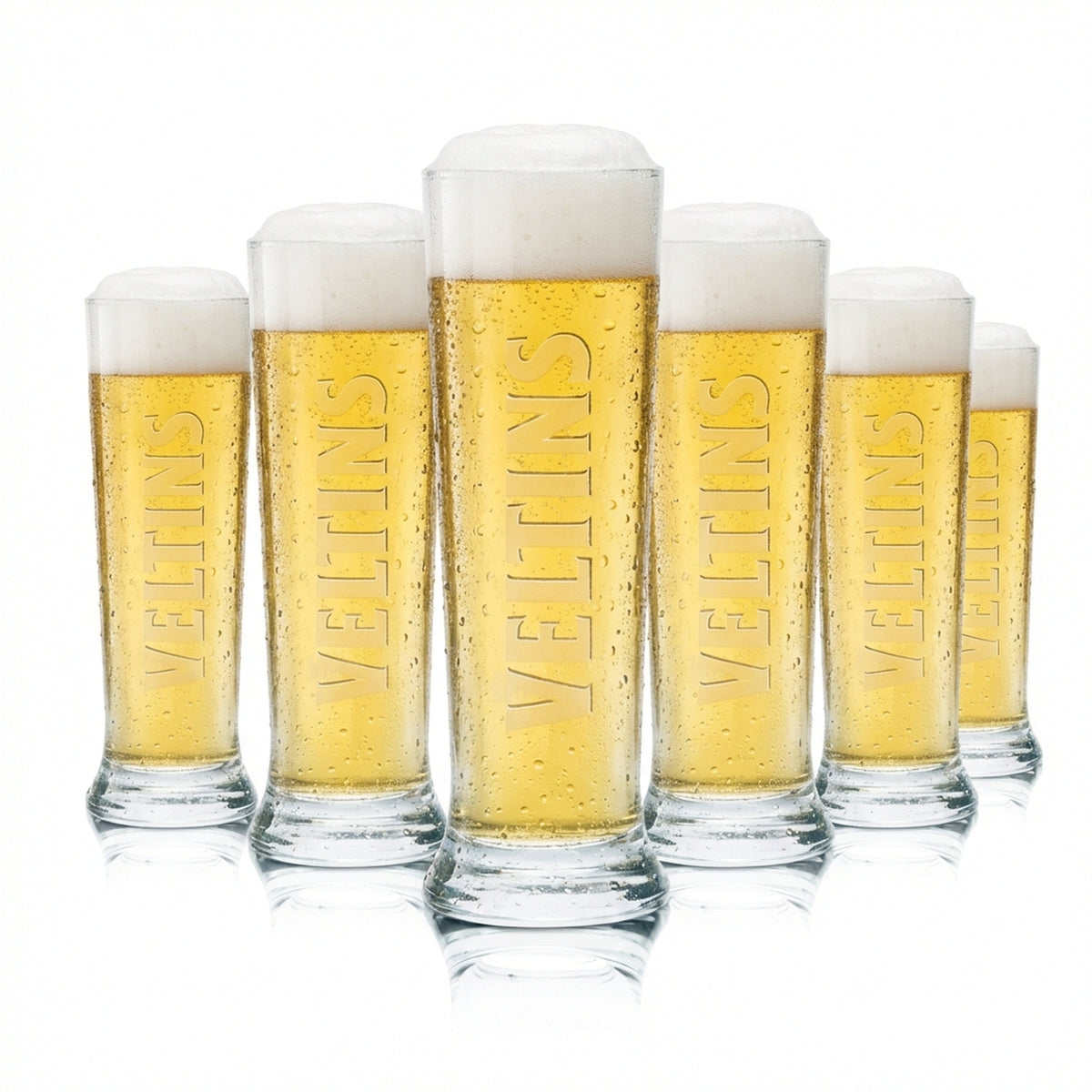 6x Veltins Glas 0,25l Bier Gläser Pokal Stange Becher Eiche Gastro Pils Brauerei