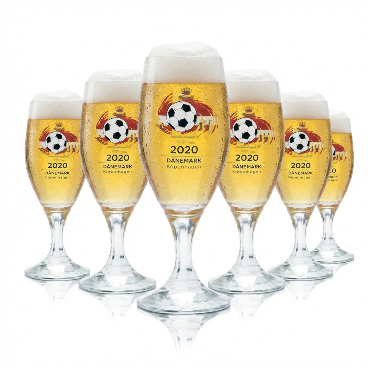 6x Veltins Glas 0,2l Bier Gläser Tulpe Pokal EM 2020 Dänemark Fußball Euro 24