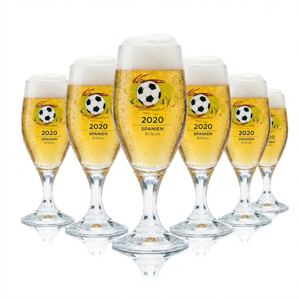 6x Veltins Glas 0,2l Bier Gläser Tulpe Pokal EM 2020 Spanien Fußball Euro 24