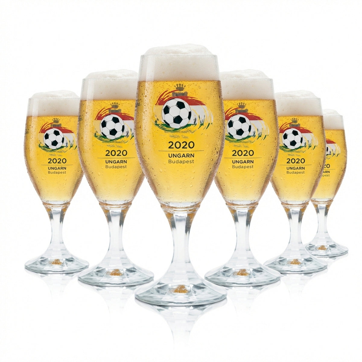 6x Veltins Glas 0,2l Bier Gläser Tulpe Pokal EM 2020 Ungarn Fußball Euro 24