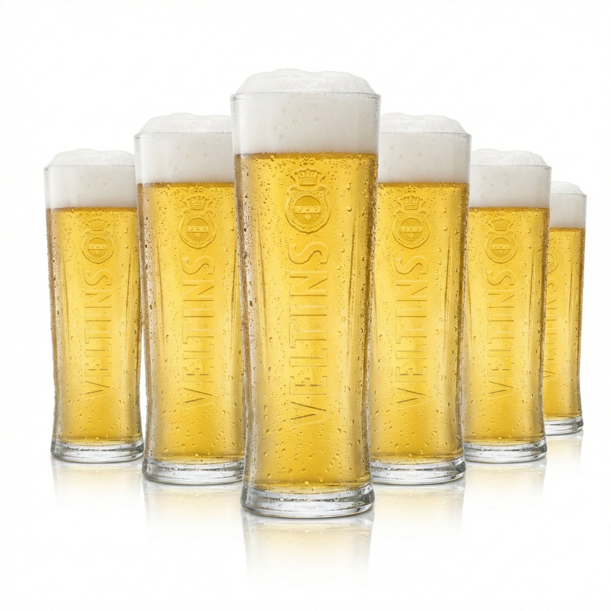 6x Veltins Glas 0,3l Bier Gläser Kontur Pokal Becher Geeicht Gastro Kneipe Pils