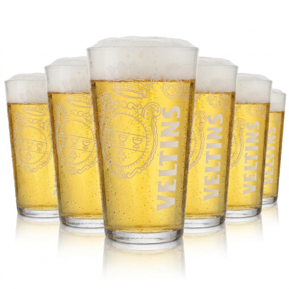 6x Veltins Glas 0,5l Bierglas Willi Becher Trinkglas Gläser Set Brauerei Gastro