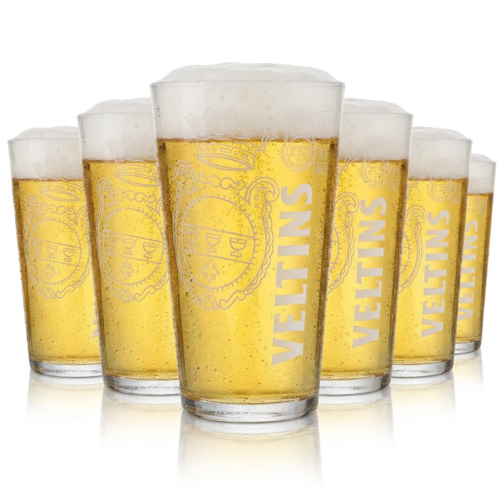 6x Veltins Glas 0,5l Bierglas Willi Becher Trinkglas Gläser Set Brauerei Gastro