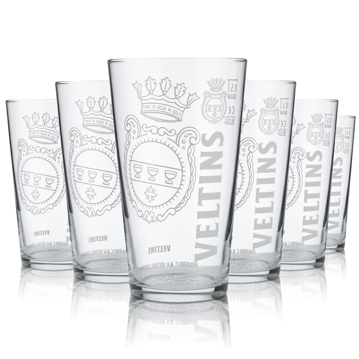 6x Veltins Glas 0,5l Bierglas Willi Becher Trinkglas Gläser Set Brauerei Gastro – Ansicht 3