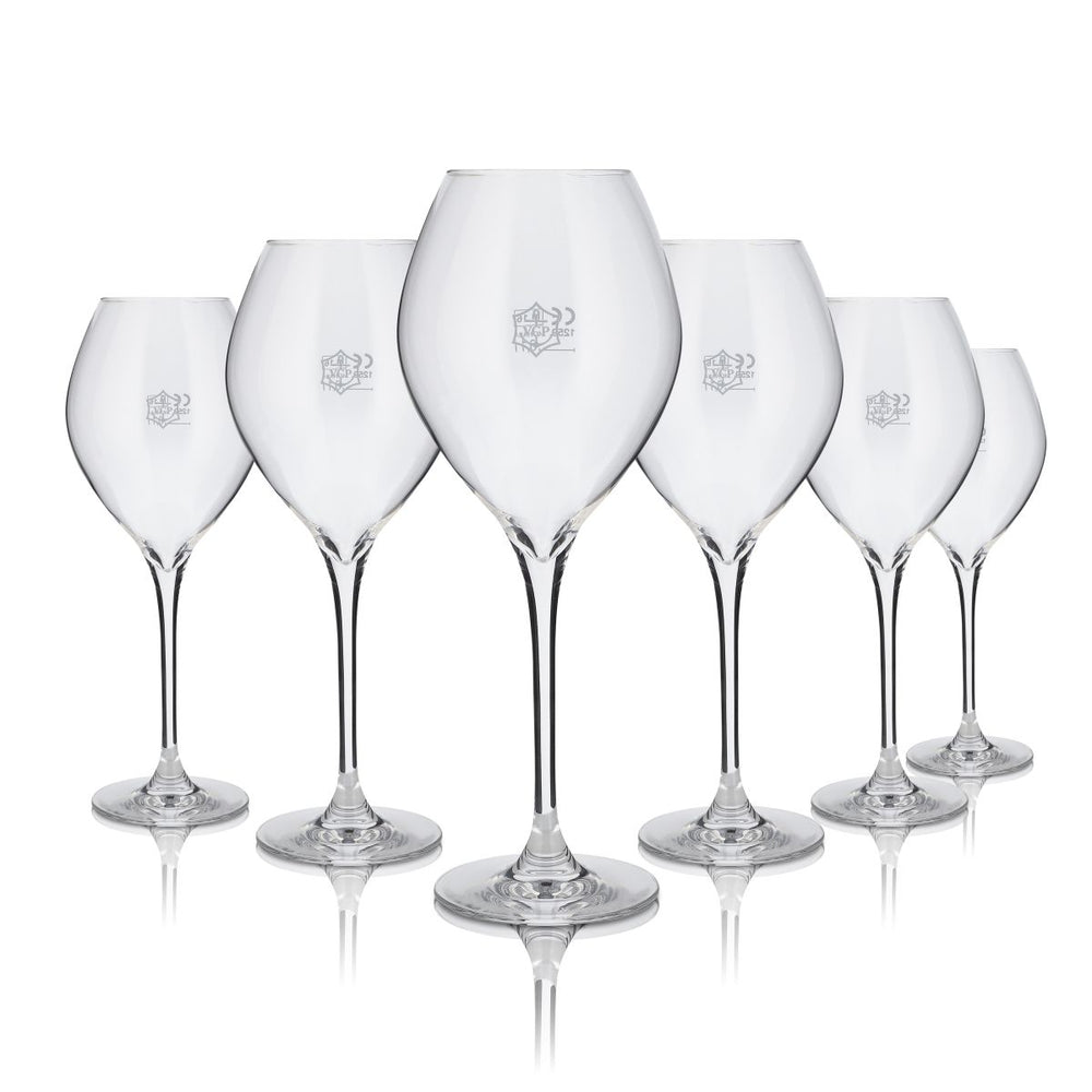 6x Veuve Clicquot Glas 0,2l Champagner Kelch Flöte Dickbauchig Gläser Set Sekt
