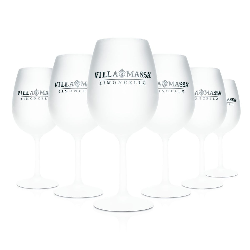 6x Villa Massa Glas 0,58l Satinierte Stielgläser Weingläser Limoncello Aperitif