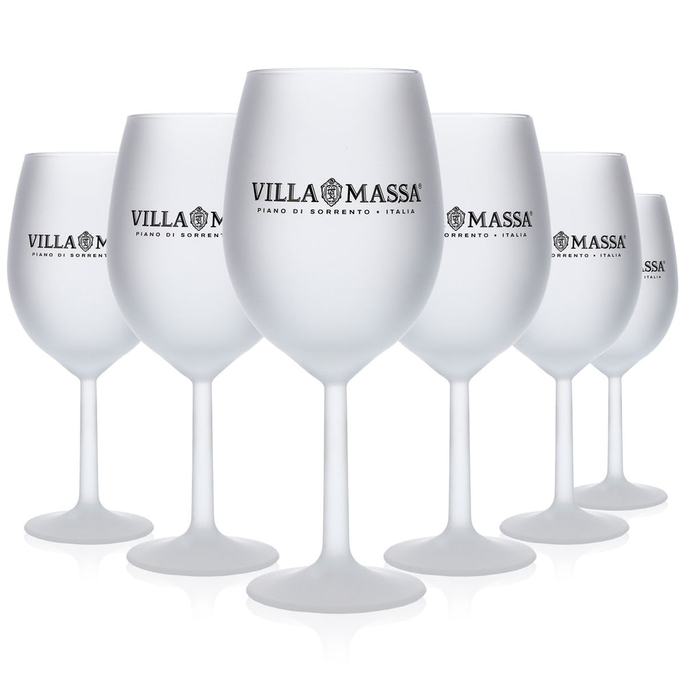 6x Villa Massa Limoncello Glas 0,51l Weinglas satiniert "Piano di Sorrento"