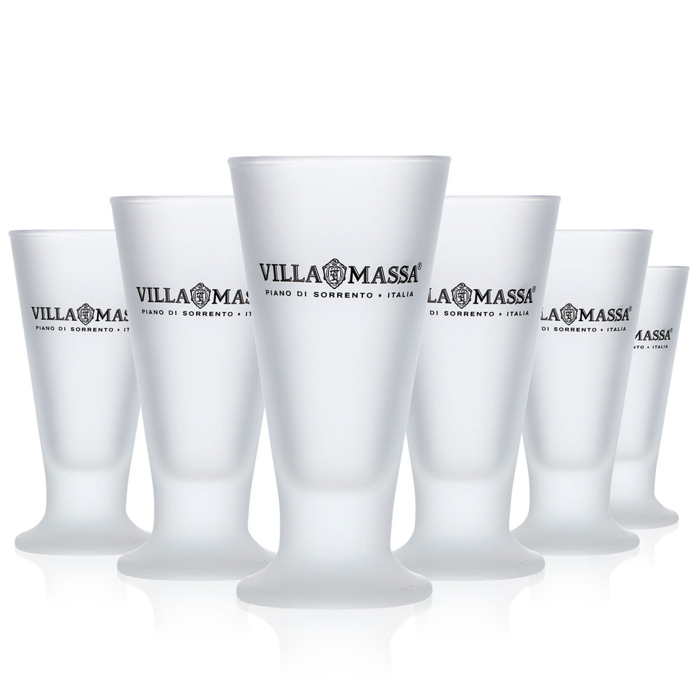 6x Villa Massa Limoncello Gläser Stamper Kurzer Glas 7cl Shot Satiniert