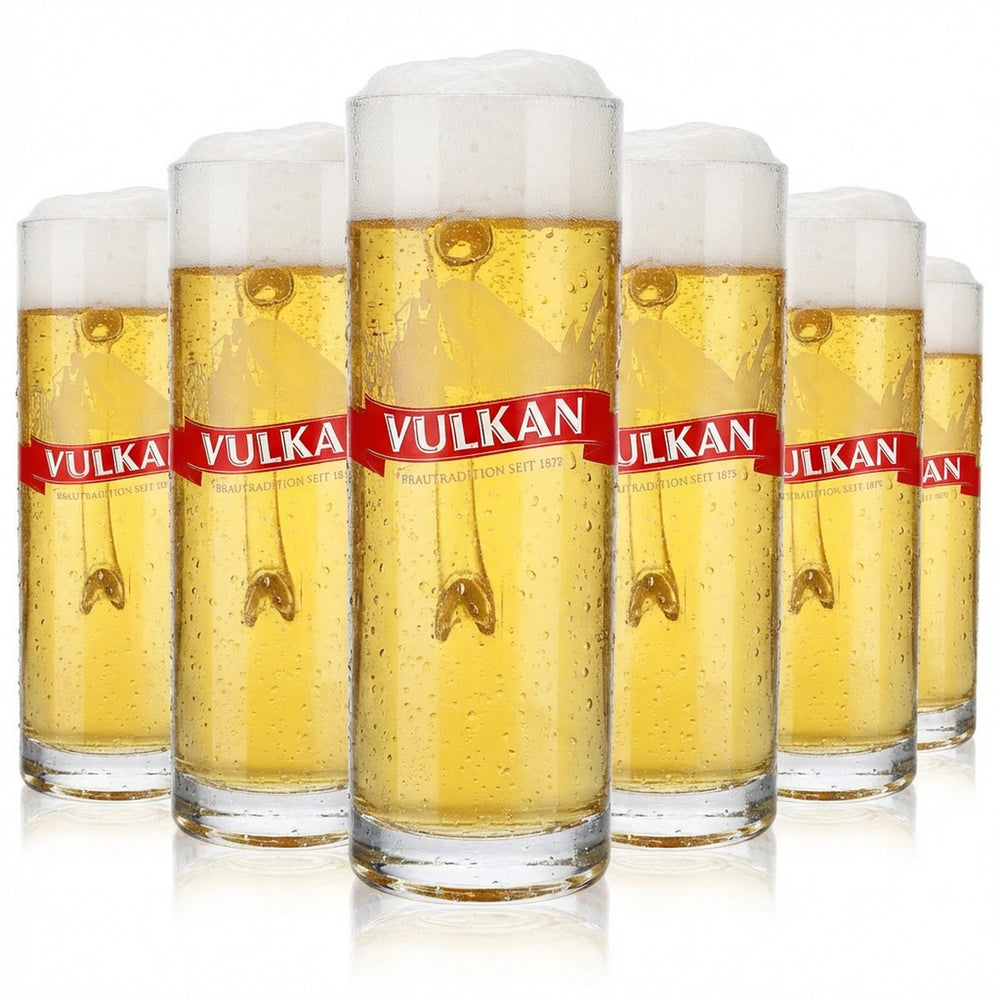 6x Vulkanbräu Bier Glas 0,3l Krug Bierseidel Bierhumpen Dallas