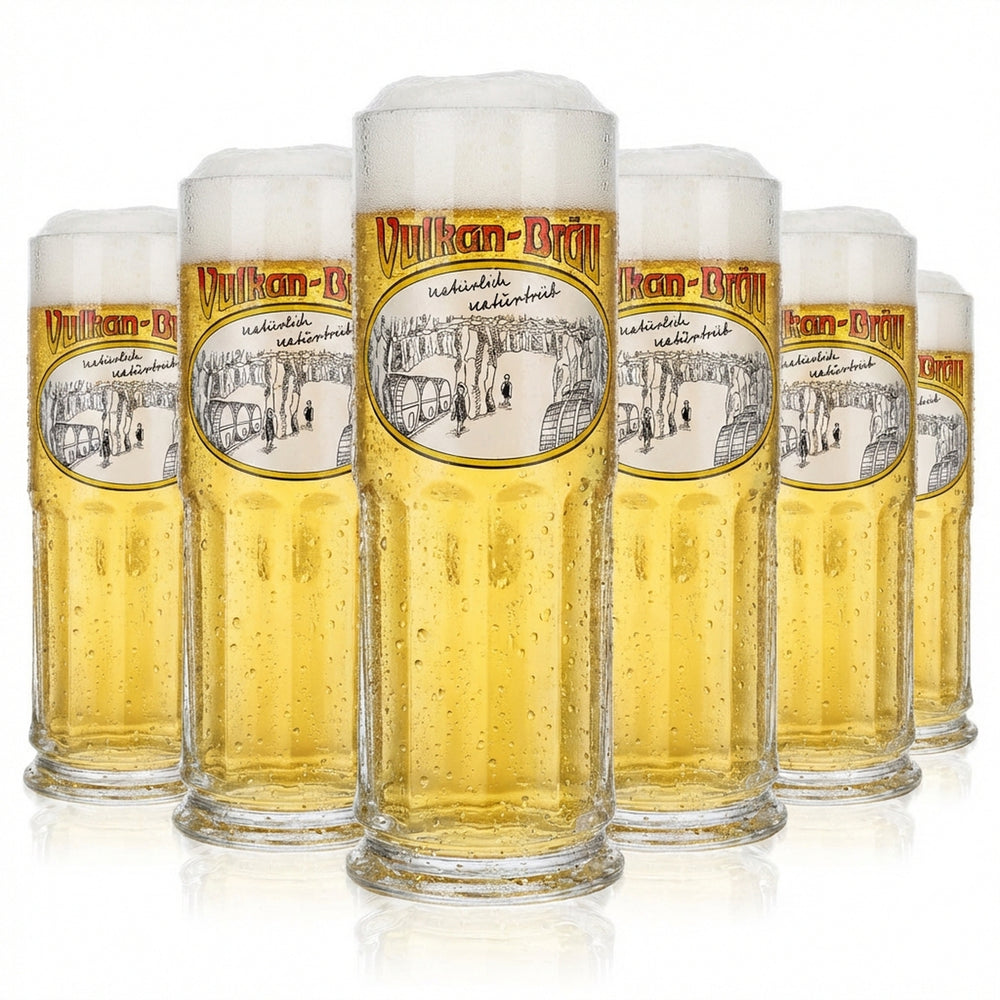 6x Vulkanbräu Bier Glas Gläser 0,2l Krug Bierseidel Humpen Maximilian