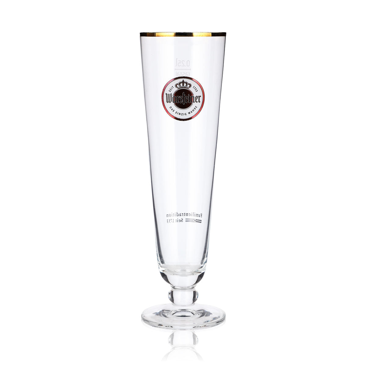 6x Warsteiner Bier Glas 0,25l Tulpe Exklusiv Pokal Gläser Brauerei Goldrand Beer – Ansicht 2