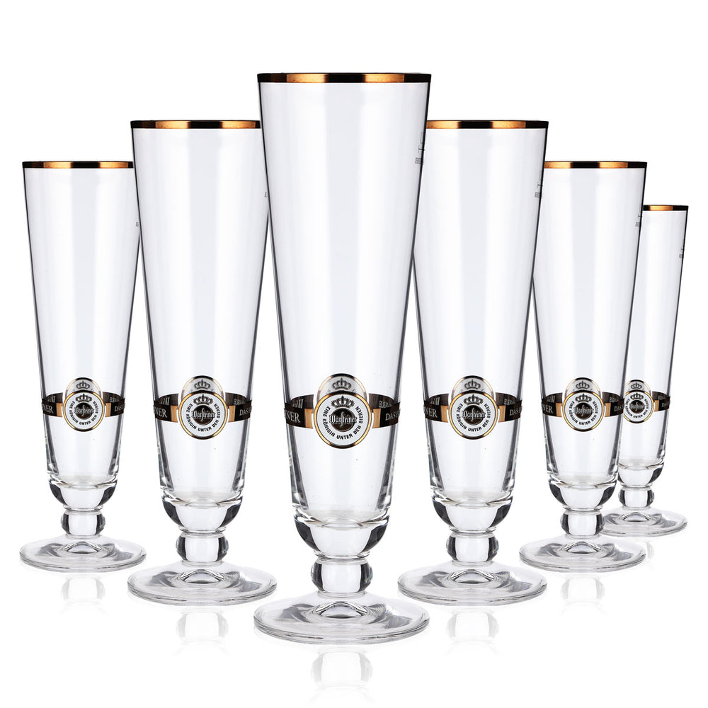 6x Warsteiner Bier Glas 0,2l Pokal bronze Logo