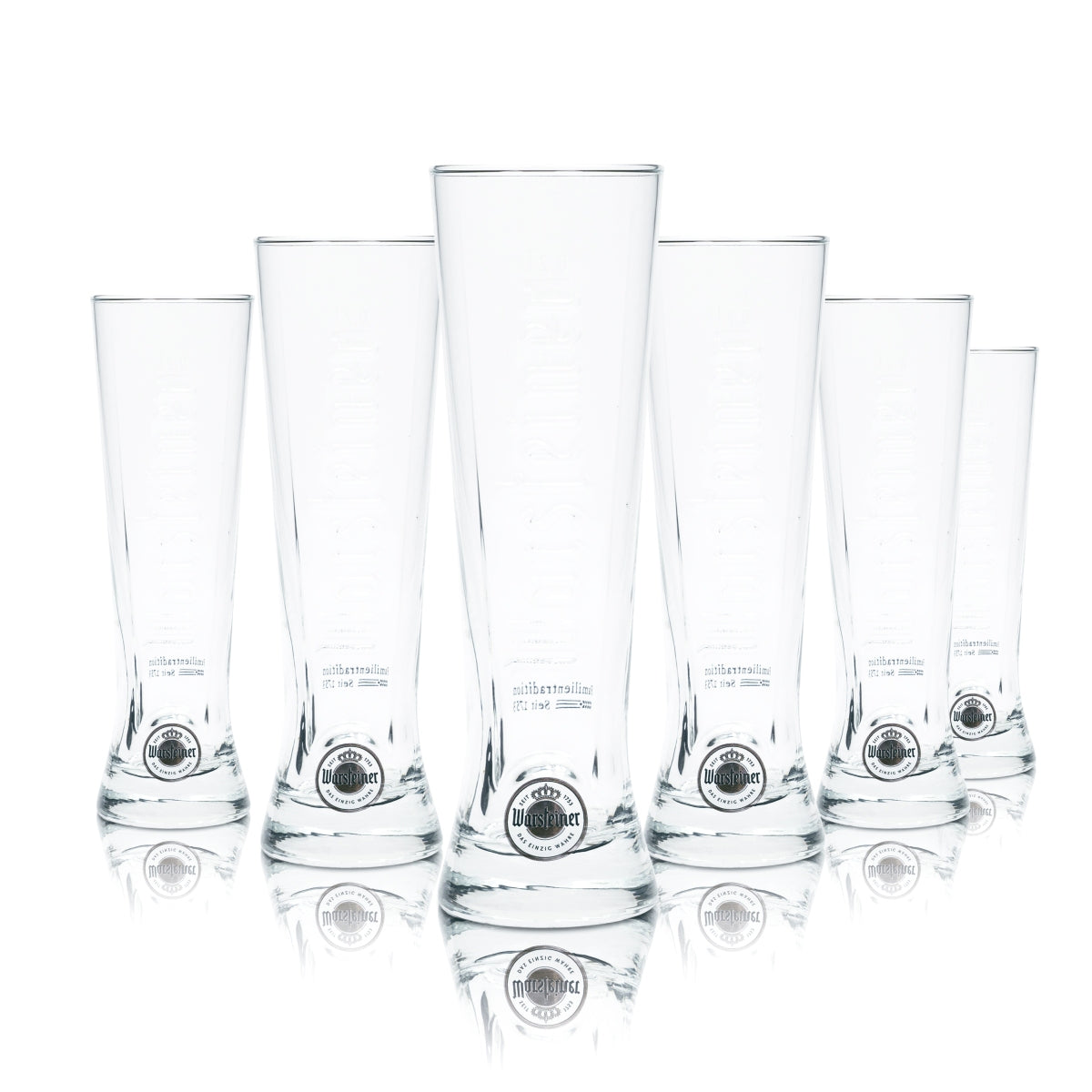 6x Warsteiner Bier Glas 0,2l Premium Cup Gläser Becher Relief Pokal Tulpe Stange