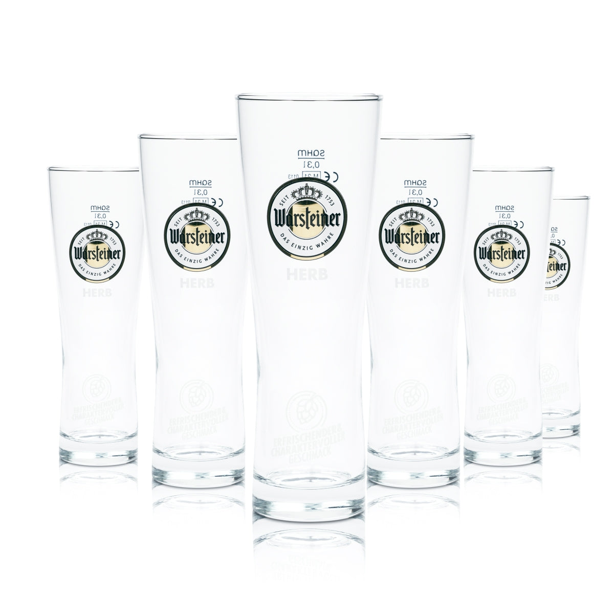 6x Warsteiner Bier Glas 0,3l Herb Cup Becher Gläser Tulpe Pokal Brauerei Beer