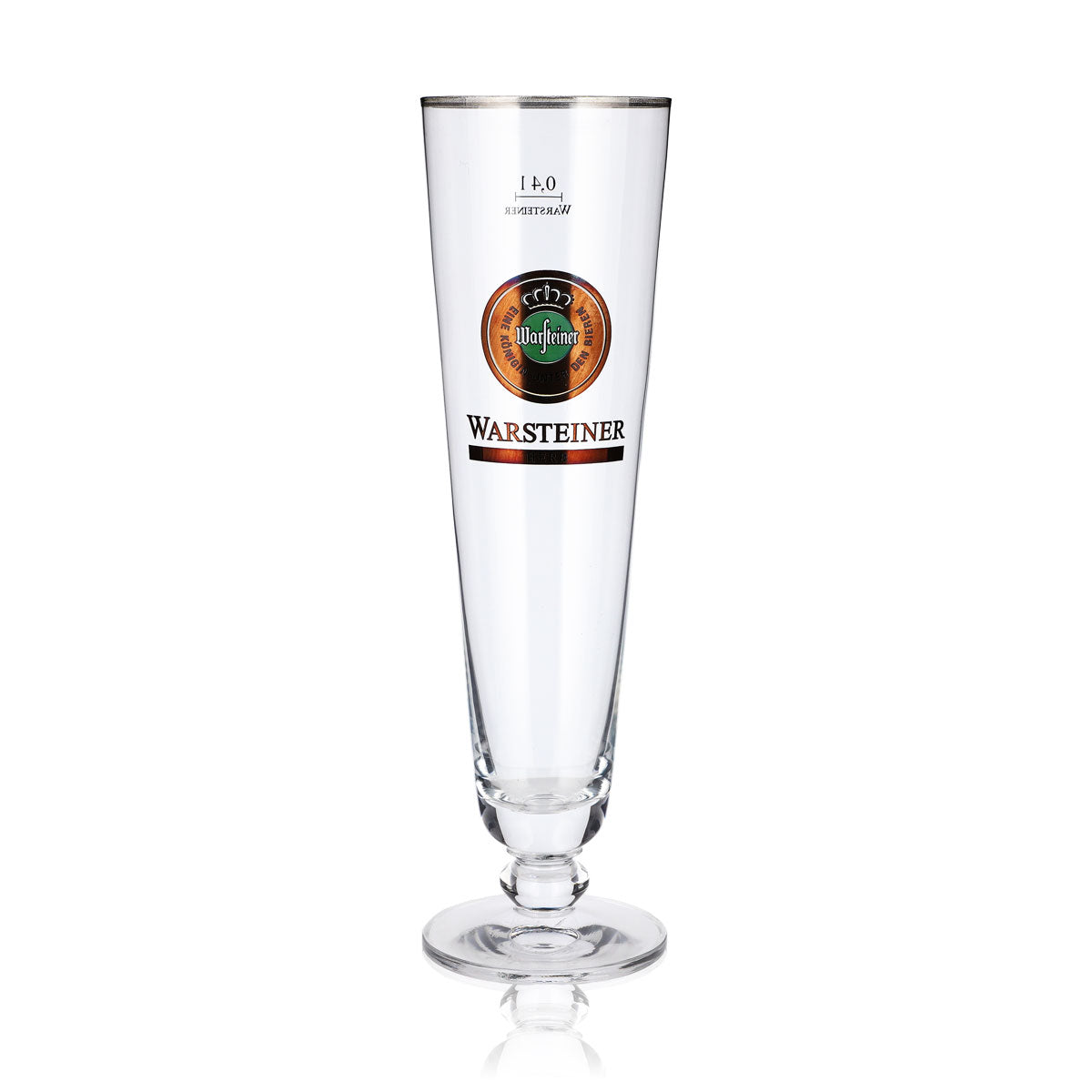 6x Warsteiner Bier Glas 0,4l Pokal Silberrand Herb – Ansicht 2