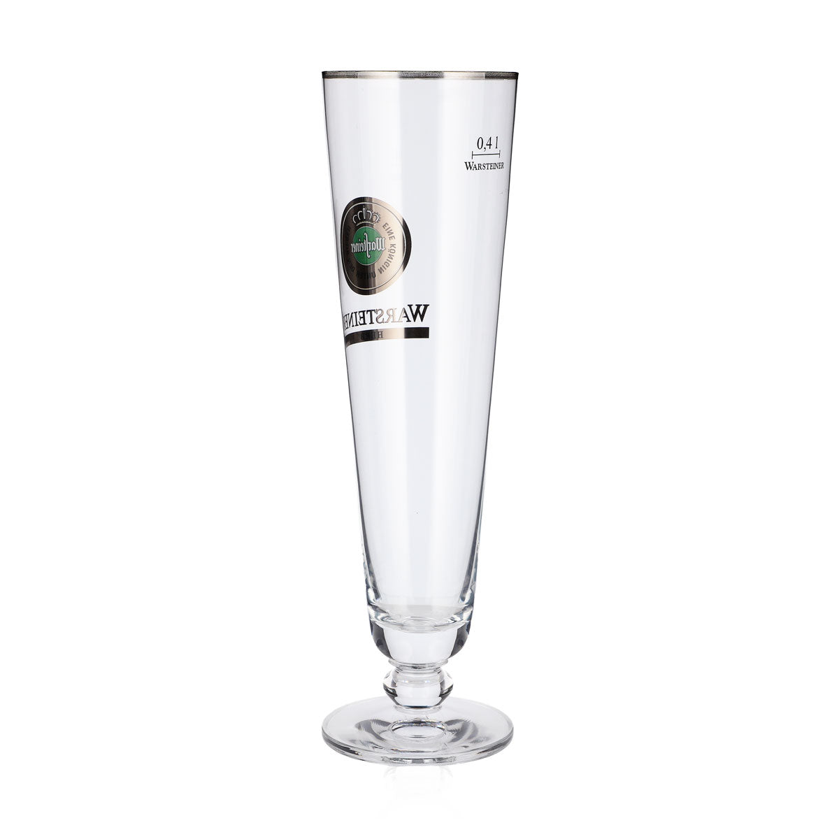 6x Warsteiner Bier Glas 0,4l Pokal Silberrand Herb – Ansicht 4
