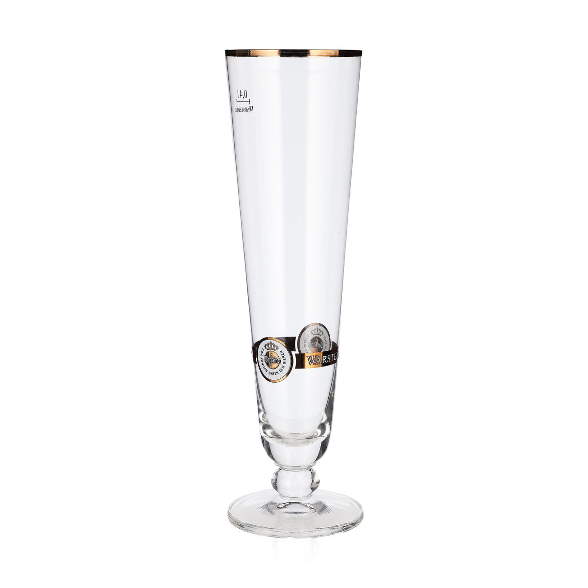 6x Warsteiner Bier Glas 0,4l Pokal Tulpe Goldrand Gläser Brauerei Gastro Pils – Ansicht 4