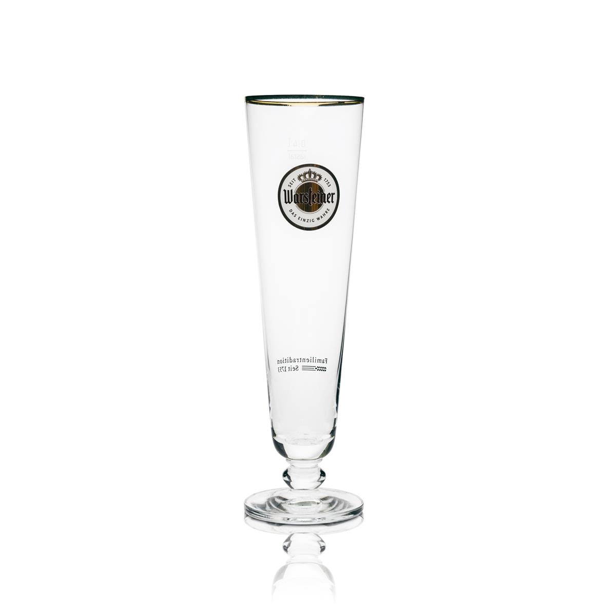 6x Warsteiner Bier Glas 0,4l Tulpe Exklusiv Goldrand – Ansicht 2