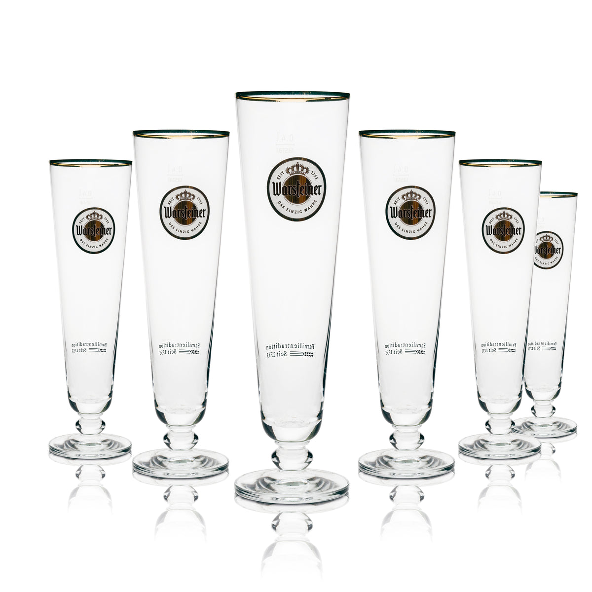 6x Warsteiner Bier Glas 0,4l Tulpe Exklusiv Goldrand – Ansicht 4