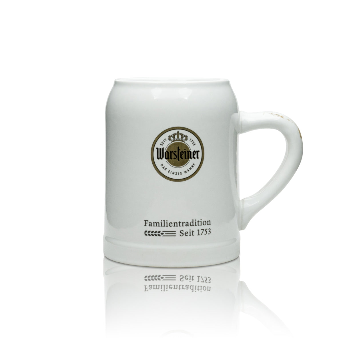6x Warsteiner Bier Glas 0,5l Steinkrug Sahm Ton Seidel Gläser Krüge Henkel Weiß – Ansicht 3