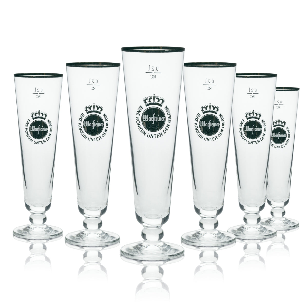 6x Warsteiner Bier Glas Exklusiv Tulpe mit Goldrand 200ml