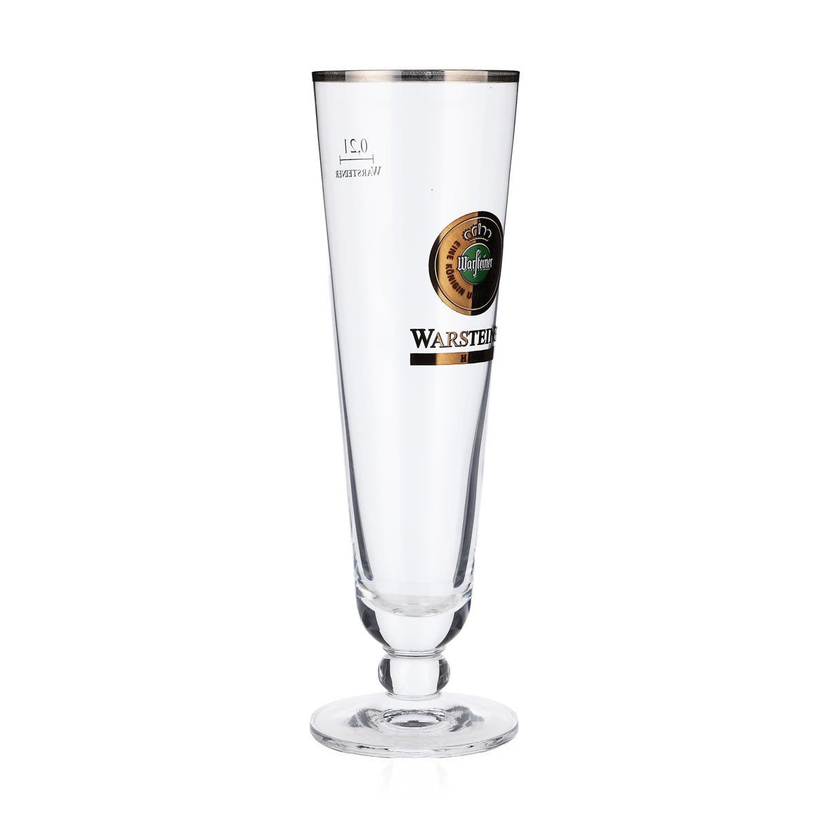 6x Warsteiner Bier Glas Gläser 0,2l Pokal grünes Logo "Herb" Silberrand – Ansicht 3