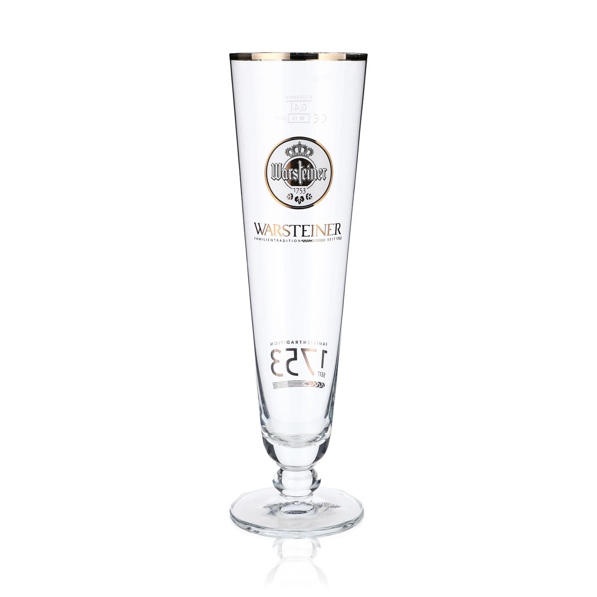 6x Warsteiner Bier Glas Gläser Biergläser 0,4l Pokal 1753 weißes Logo – Ansicht 2