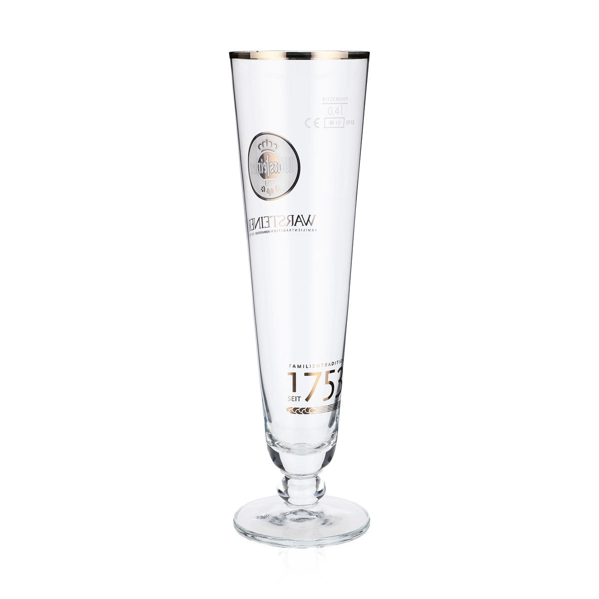 6x Warsteiner Bier Glas Gläser Biergläser 0,4l Pokal 1753 weißes Logo – Ansicht 4