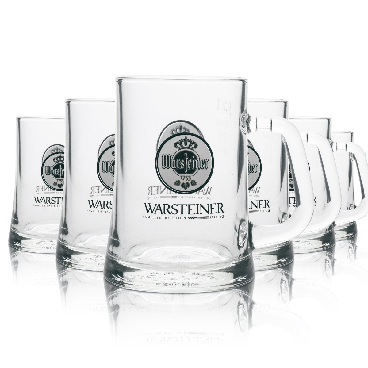 6x Warsteiner Bier Glas Krug 0,2l Rastal