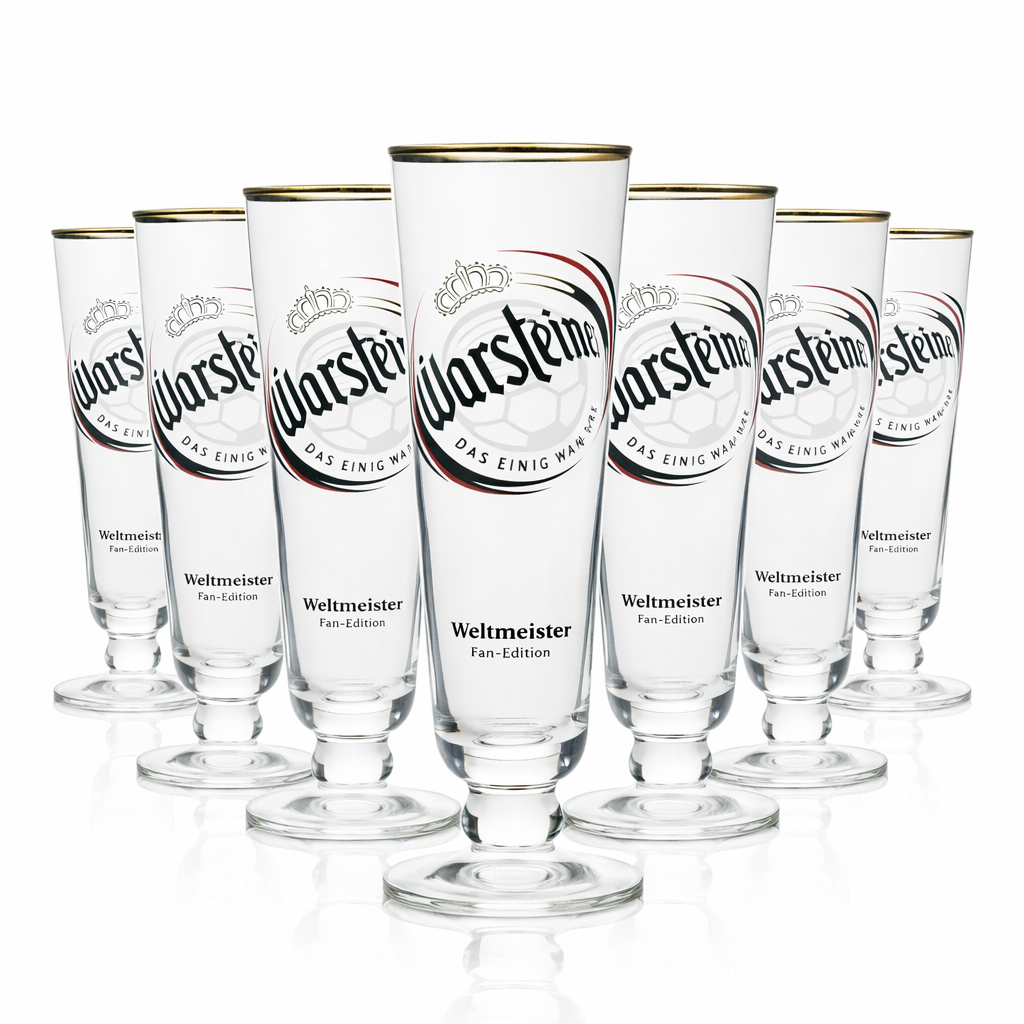 6x Warsteiner Bier Glas Tulpe Sonderedition Fan Edition Weltmeister 300ml