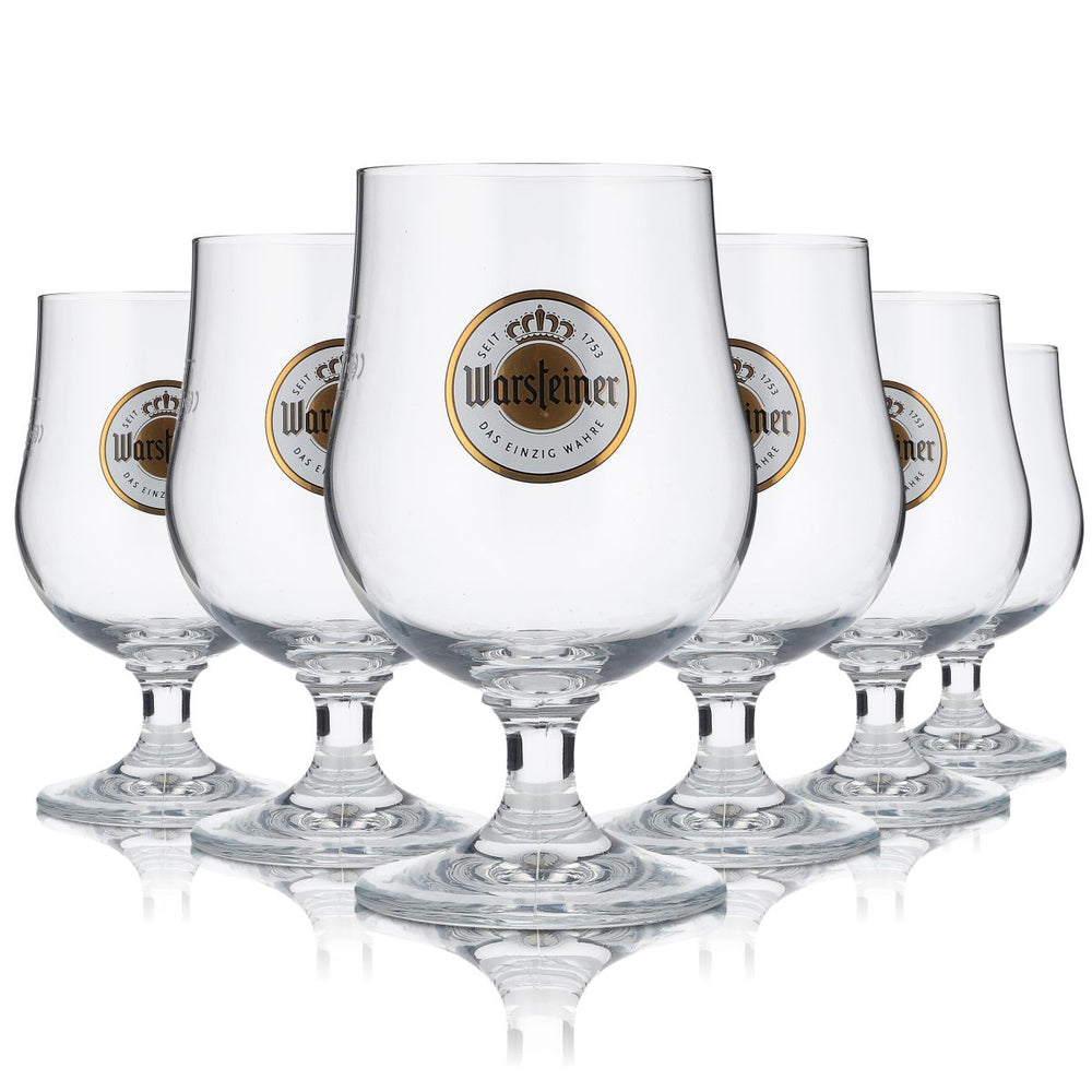 6x Warsteiner Bierglas Kugelglas 0,25l Pilstulpe Schwenker Pokal Bristo Groß