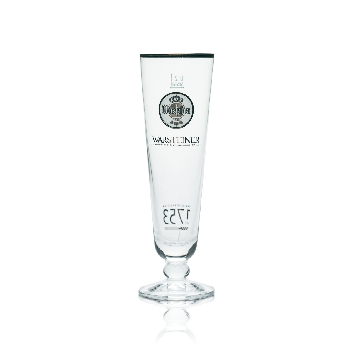 6x Warsteiner Glas 0,2l Tulpe Pokal Gläser Goldrand 1753 Brauerei Gastro Eiche – Ansicht 2