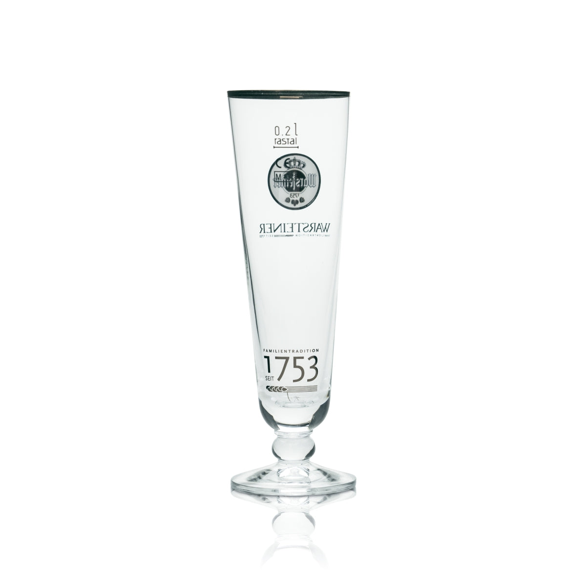 6x Warsteiner Glas 0,2l Tulpe Pokal Gläser Goldrand 1753 Brauerei Gastro Eiche – Ansicht 3