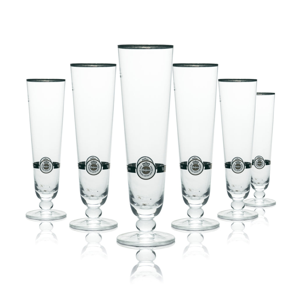 6x Warsteiner Glas 0,3l Tulpe Pokal Pils Gläser Goldrand Brauerei Gastro Eiche