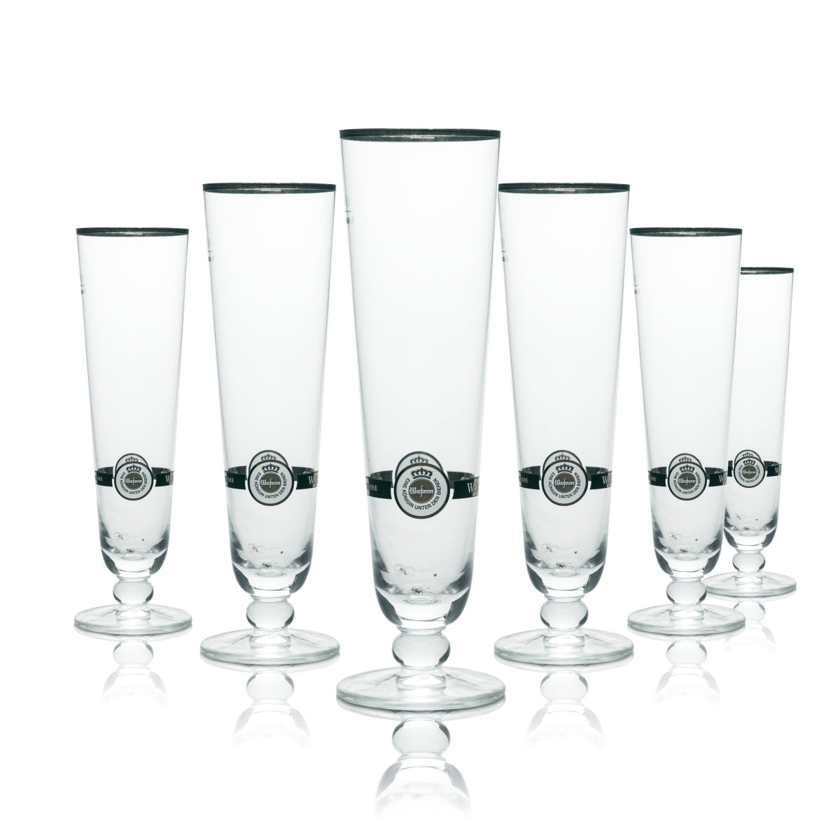 6x Warsteiner Glas 0,3l Tulpe Pokal Pils Gläser Goldrand Brauerei Gastro Eiche
