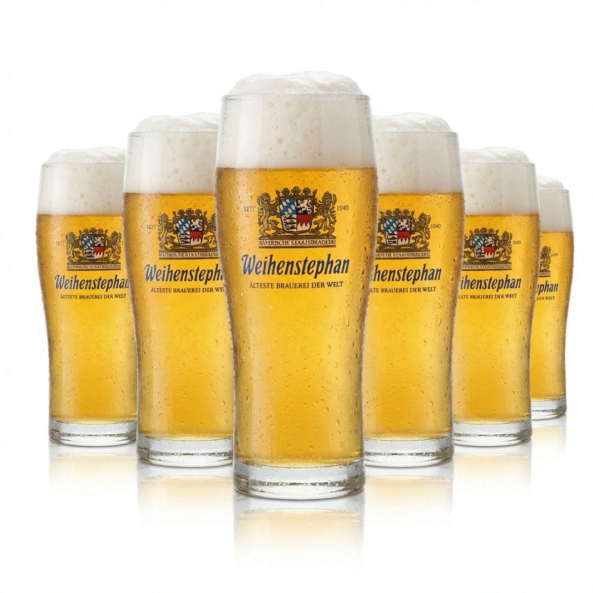 6x Weihenstephan Bier Glas 0,3l Becher Pokal Gläser Gastro Bar Kneipe Willi Beer