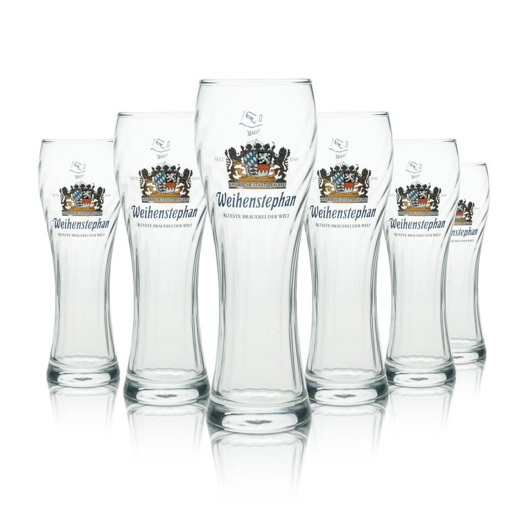 6x Weihenstephan Bier Glas Biergläser Weizen 0,3l Relief Rastal