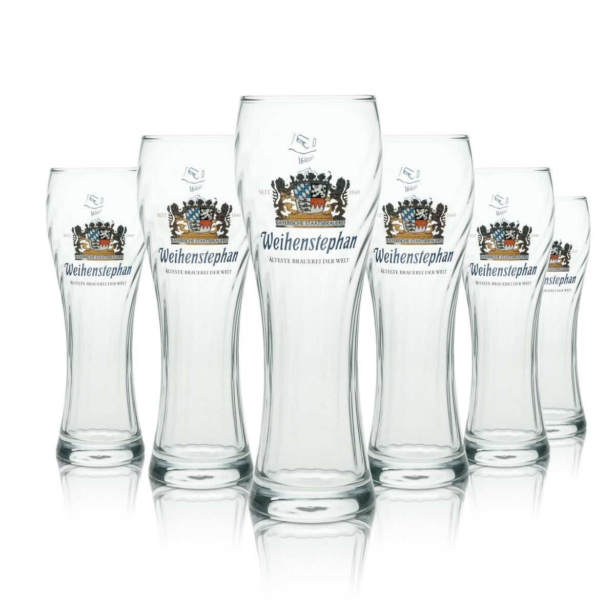 6x Weihenstephan Bier Glas Biergläser Weizen 0,3l Relief Rastal