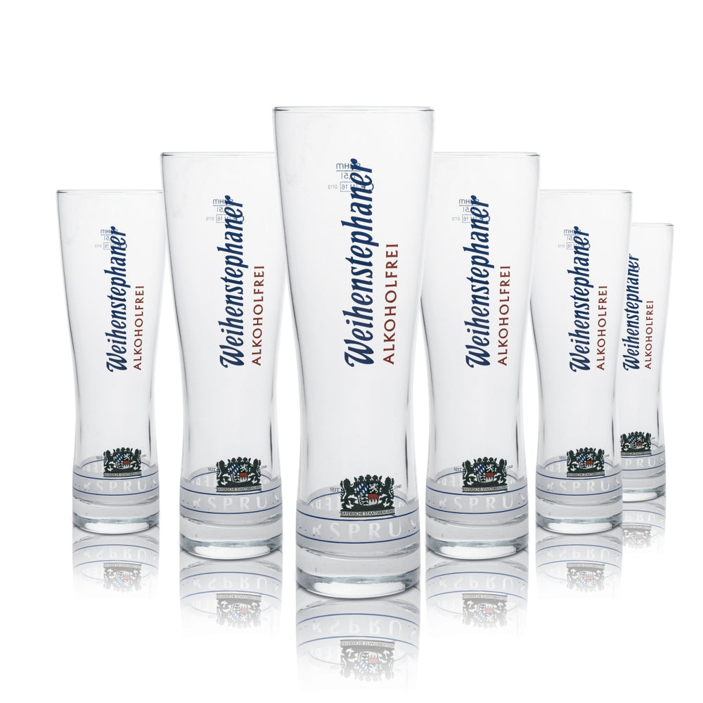 6x Weihenstephan Bier Glas Biergläser Weizen 0,5l Alkoholfrei Sahm