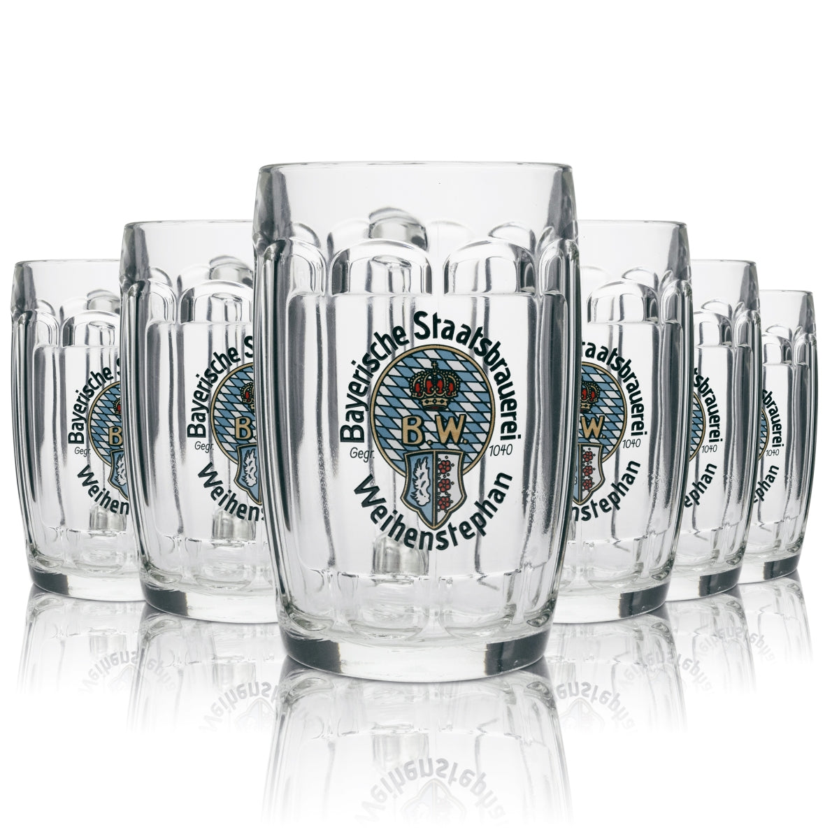 6x Weihenstephan Bier Glas Krug 500ml rastal