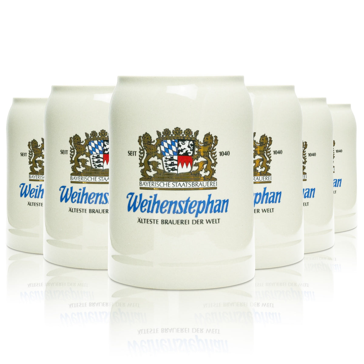 6x Weihenstephan Bier Glas Krug Ton 0,5l Franz Herb