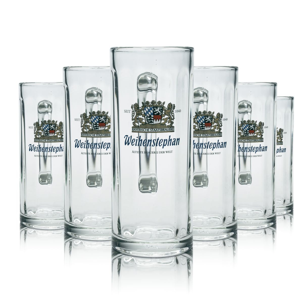 6x Weihenstephan Bierglas 0,3l Bierkrug Tankard Seidel Humpen Gläser Set