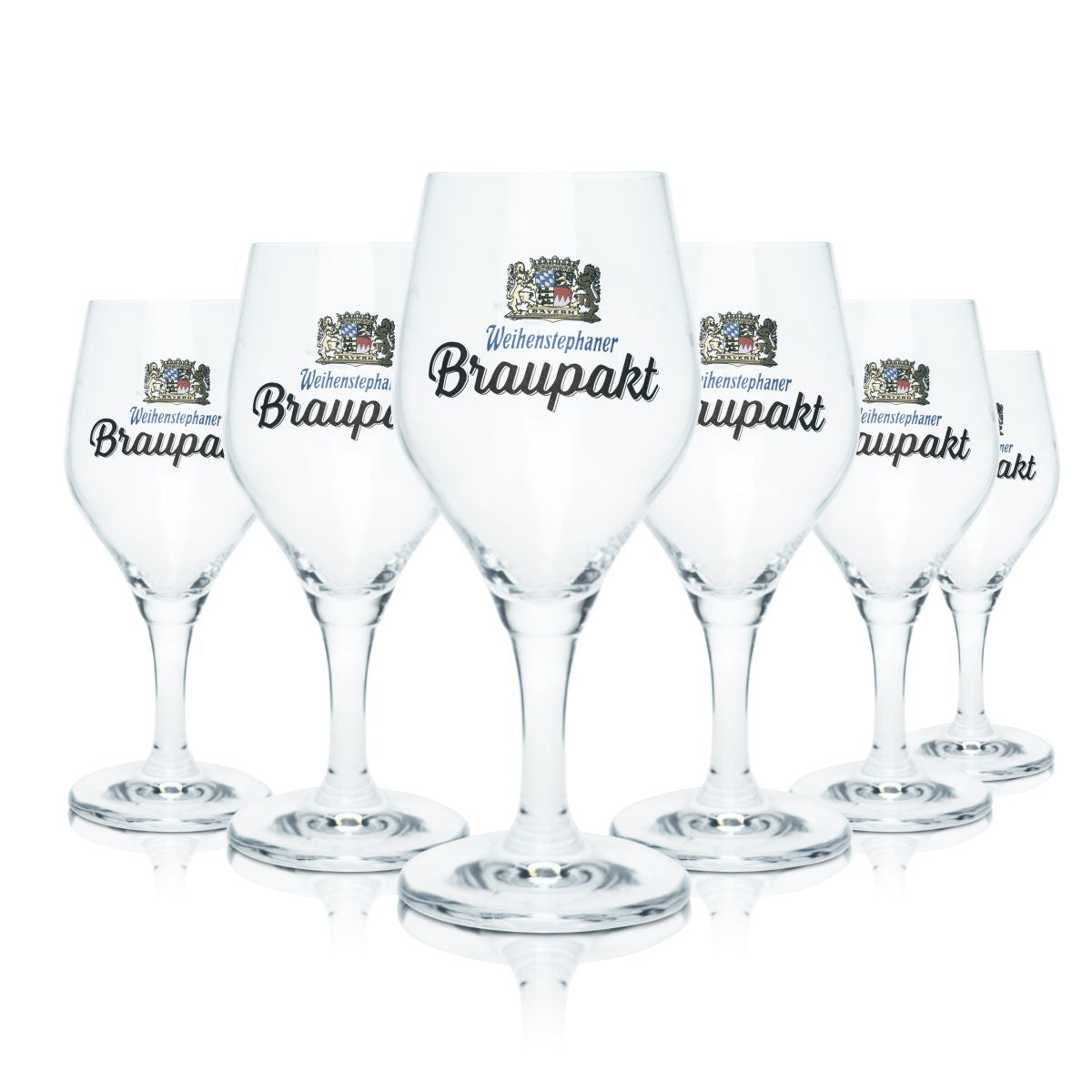 6x Weihenstephan Bierglas 0,3l Pokalglas Pilstulpe Braupakt Gläser Set Brauerei