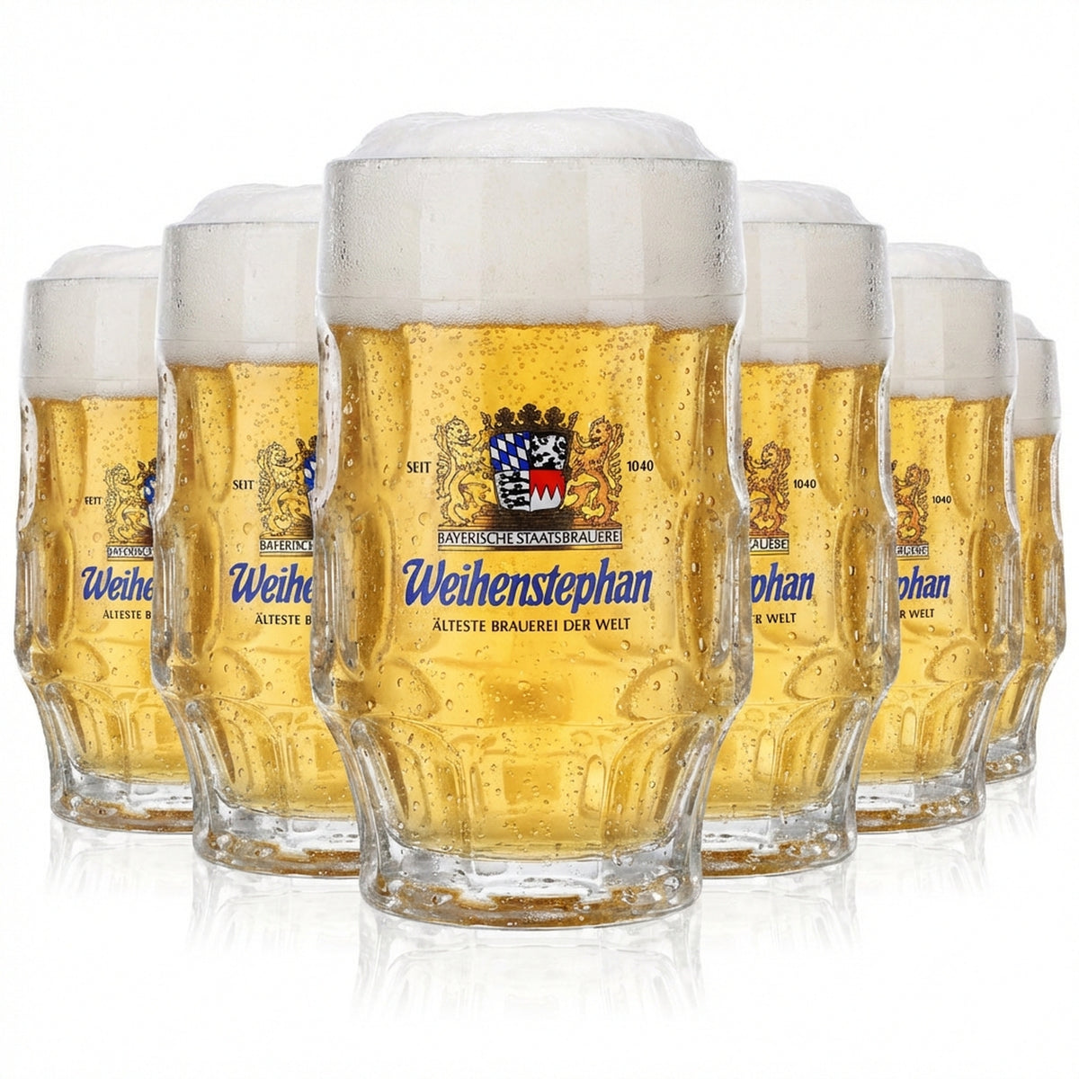 6x Weihenstephan Bierglas Glas Seidel Gläser Bierkrug 0,3l Krug Rastal
