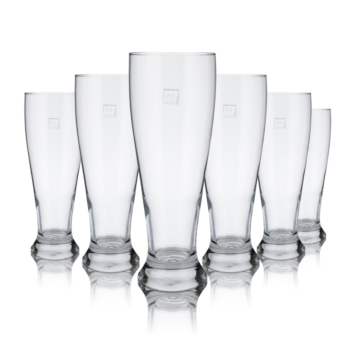 6x Weißbierglas Hefeweizengläser 0,5l Blanko Eichung Gastro Weizen Glas